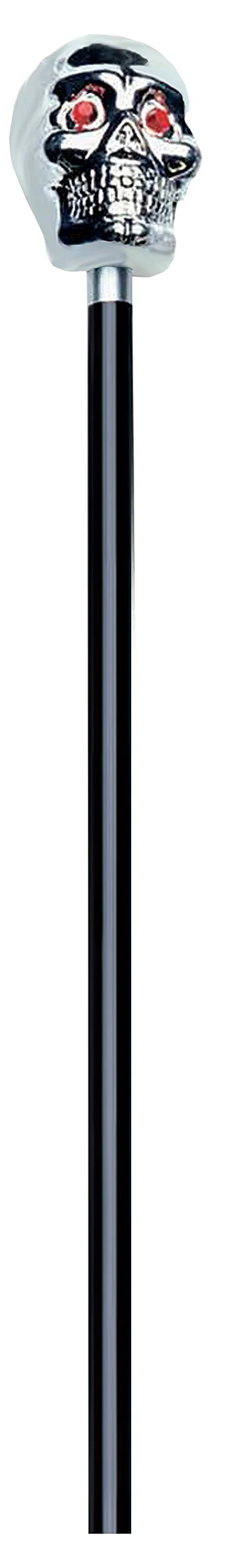 48-Inch Silver Skull Walking Cane Costume Prop Accessory