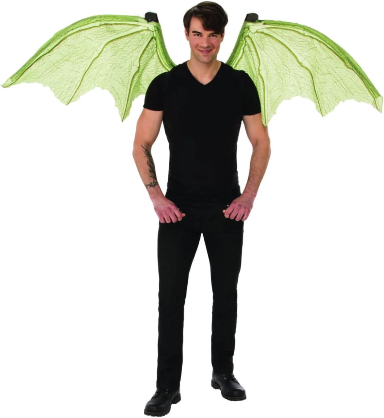 Adults Green Mechanical Dragon Wings Costume Accessory