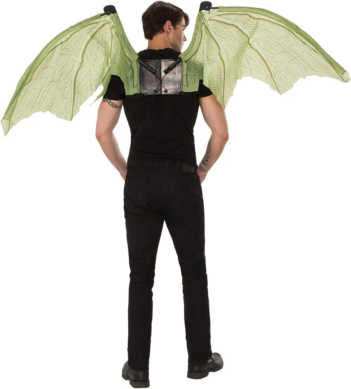 Adults Green Mechanical Dragon Wings Costume Accessory - Image 2