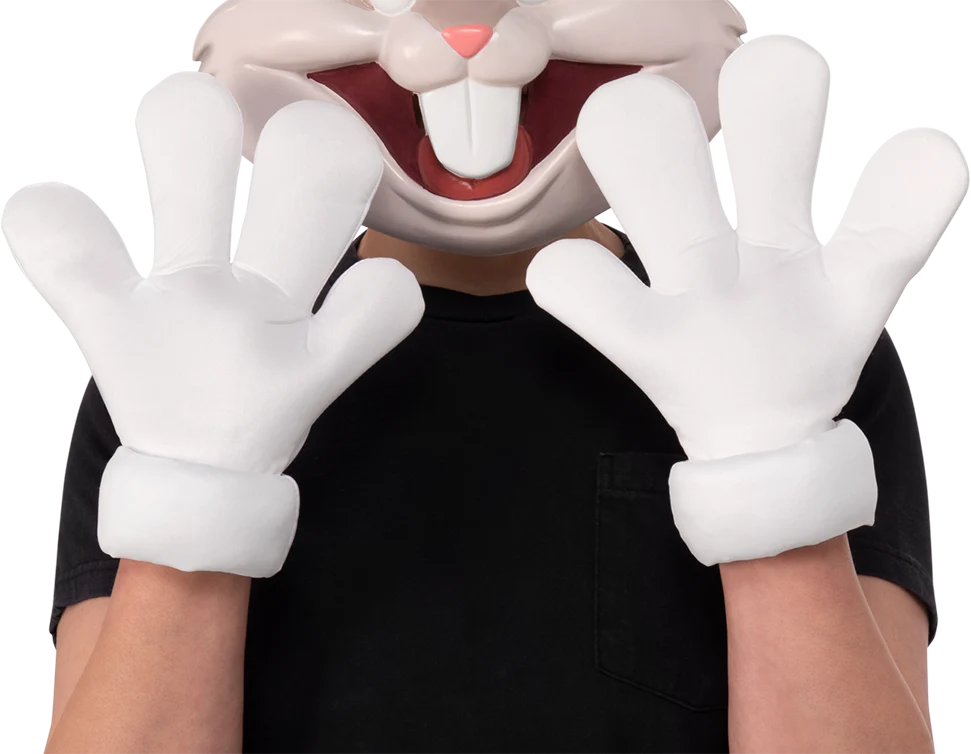 Adults Looney Tunes Bugs Bunny Jumbo Cartoon Gloves Costume Accessory - Image 3