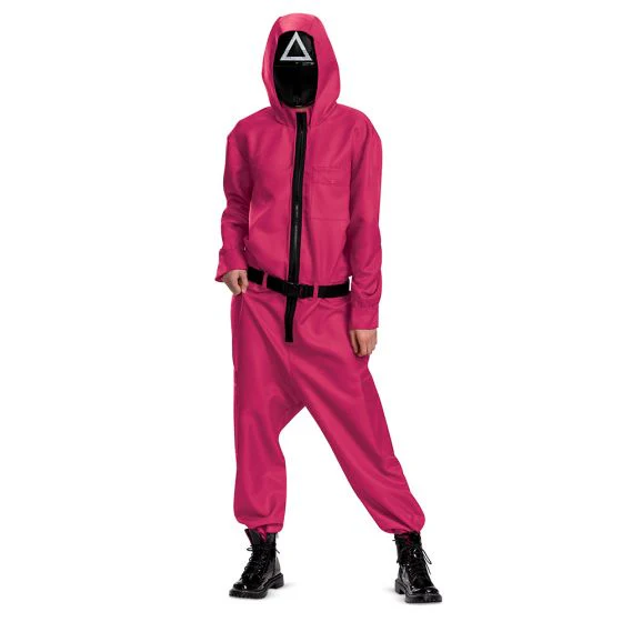 Adults/Teens Squid Games Triangle Guard Jumpsuit Costume - Image 2