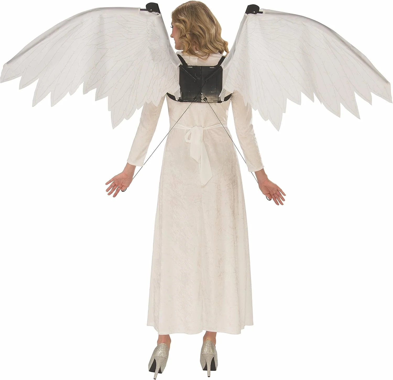 Adults White Mechanical Angel Wings Costume Accessory - Image 2