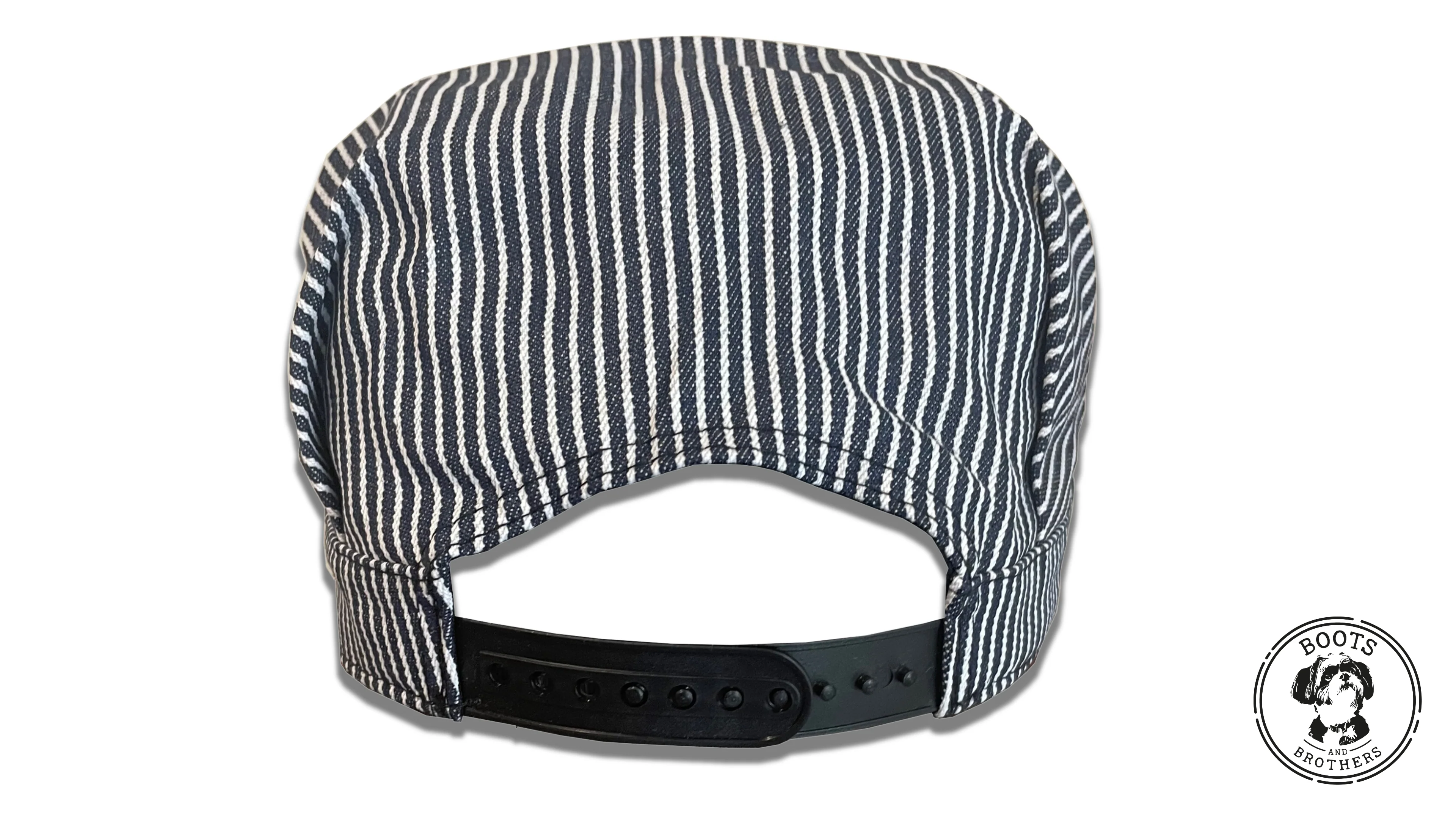 Blue Hickory Striped Train Conductor Engineer Hat - Image 5