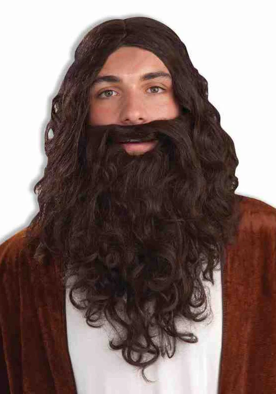 Brown Biblical Wig and Beard Costume Accessory Set