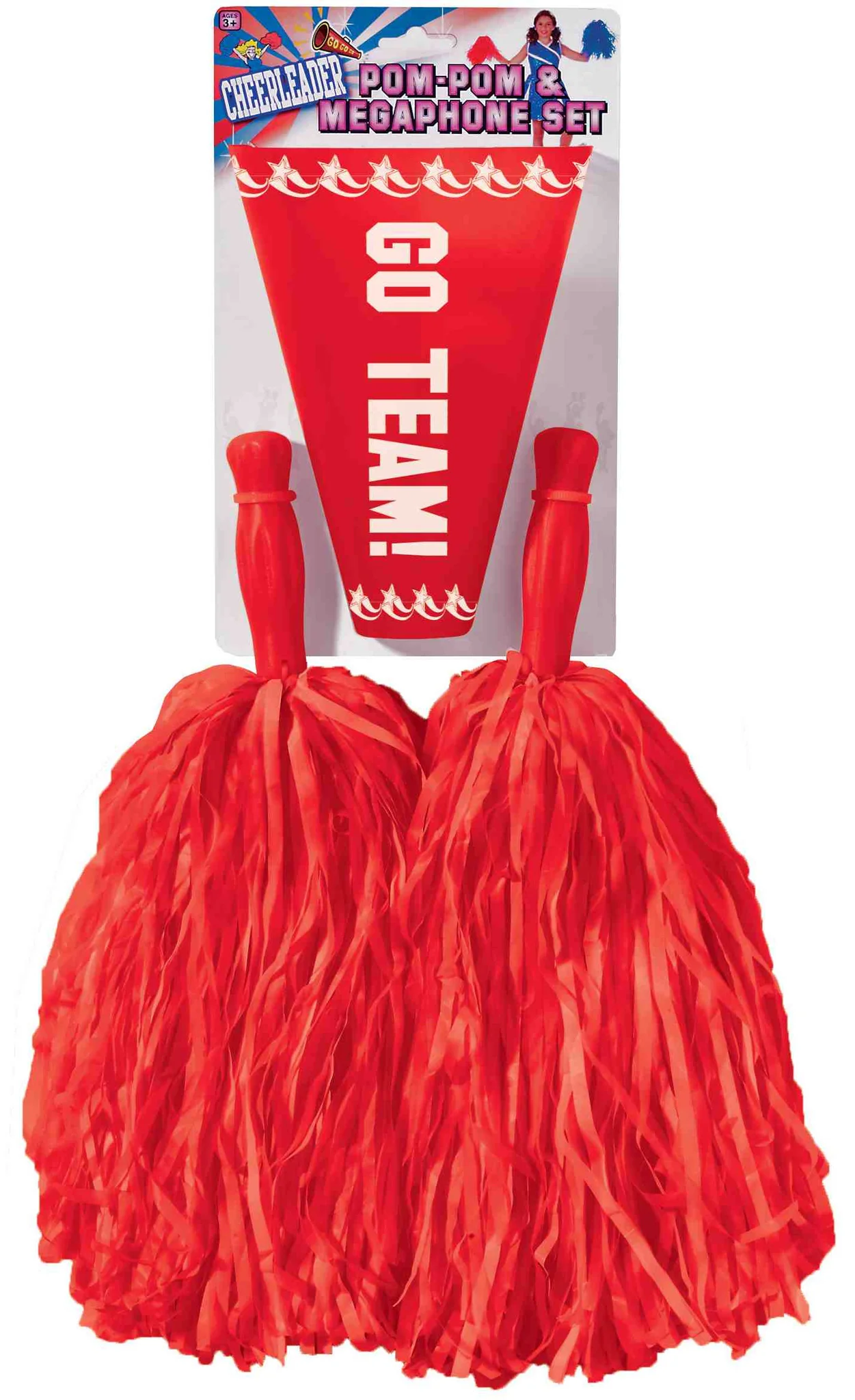 Cheerleader Pom Poms and Megaphone - Various Colors