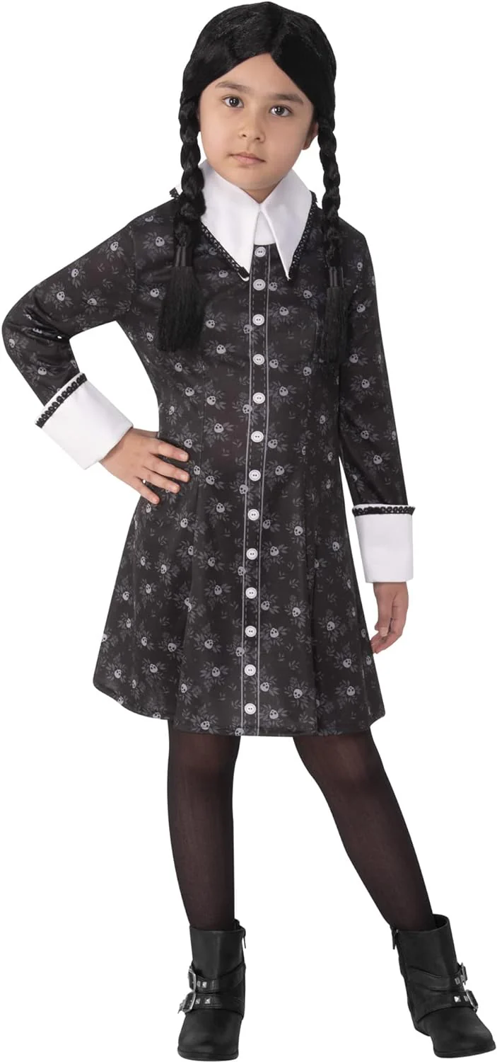 Girls Addams Family Wednesday Addams Dress Costume - Image 3