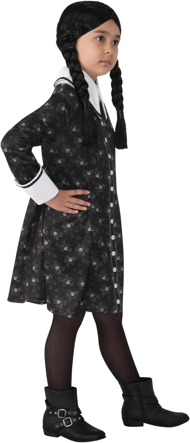 Girls Addams Family Wednesday Addams Dress Costume - Image 4