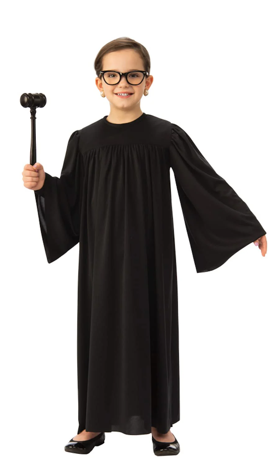 Kids Black Judge Robe Costume - Image 2