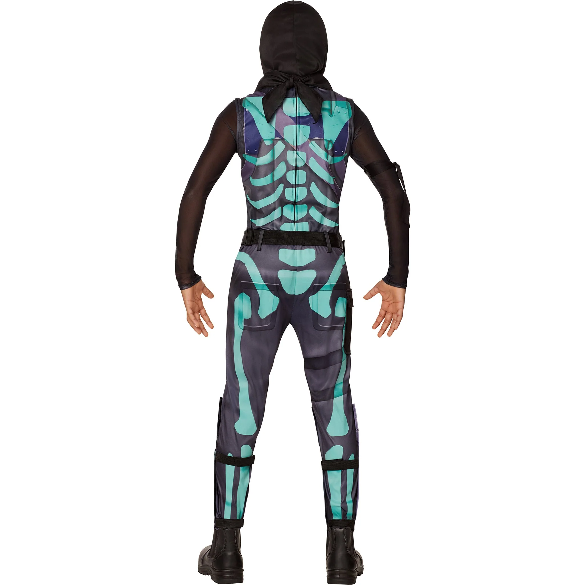 Kids Fortnite Skull Trooper Costume with Glow in the Dark Mask - Image 2