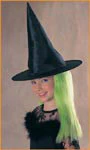 Kids Green Hair Witch Hat