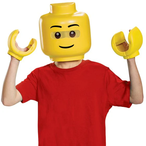 Kids Iconic Lego Mask & Hands Costume Kit - Image 2