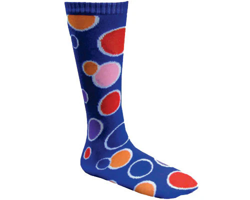 Kids Polka Dot Clown Socks - Blue or Yellow