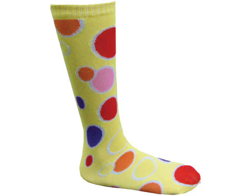 Kids Polka Dot Clown Socks - Blue or Yellow - Image 2