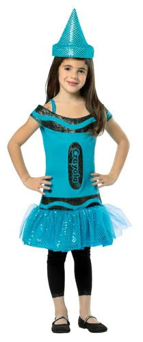 Kids Steel Blue Glitz & Glitter Crayon Crayon Dress