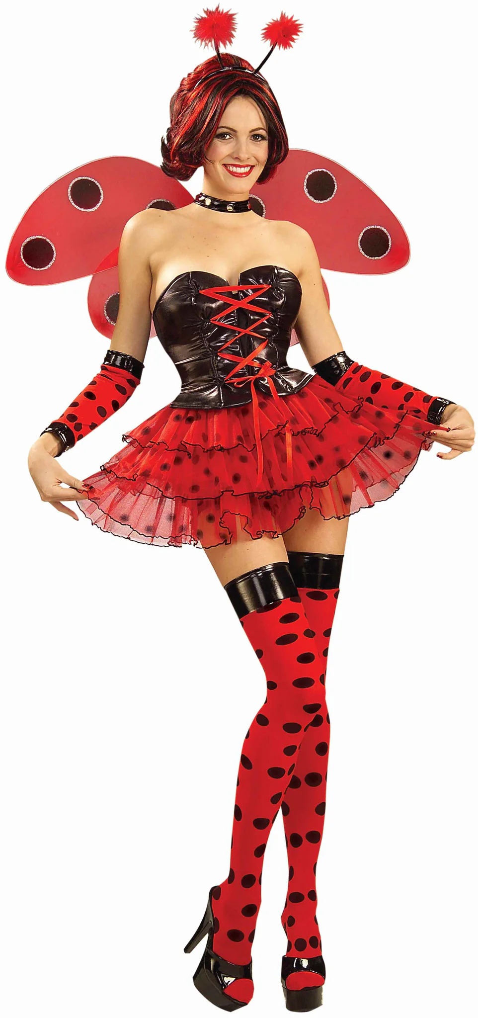 Lady Bug Costume Thigh Highs