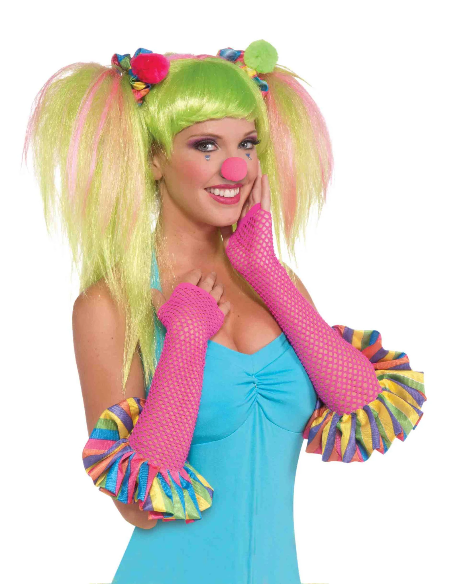 Lady Clown Fishnet Gloves