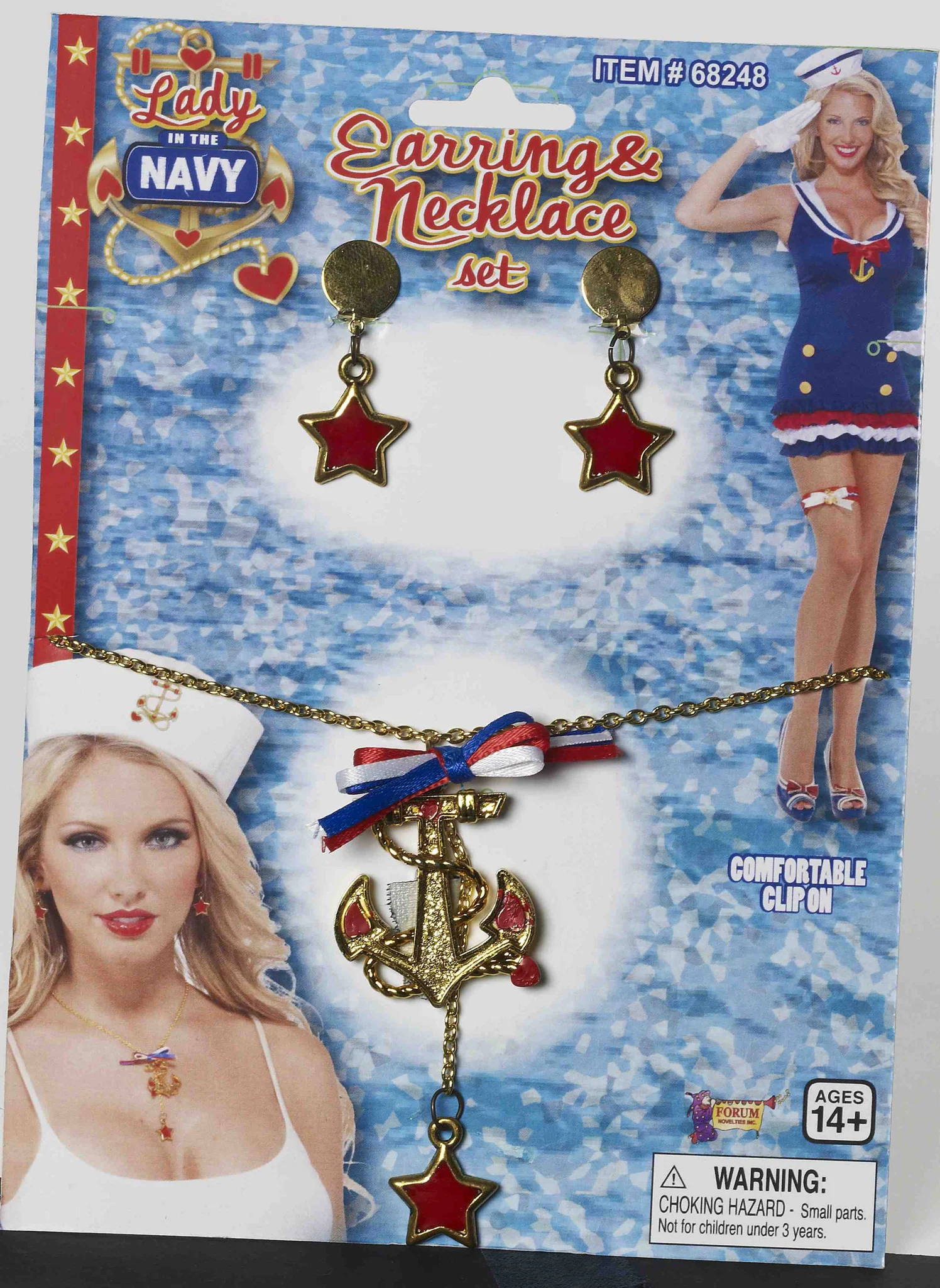 Lady In Navy Neck/Earrings Set