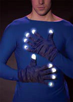 LED Light Up Costume Gloves Black
