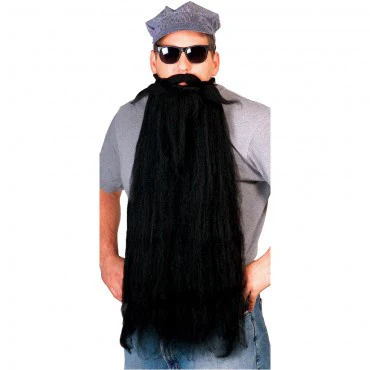 Long Beard & Mustache Set - Various Colors