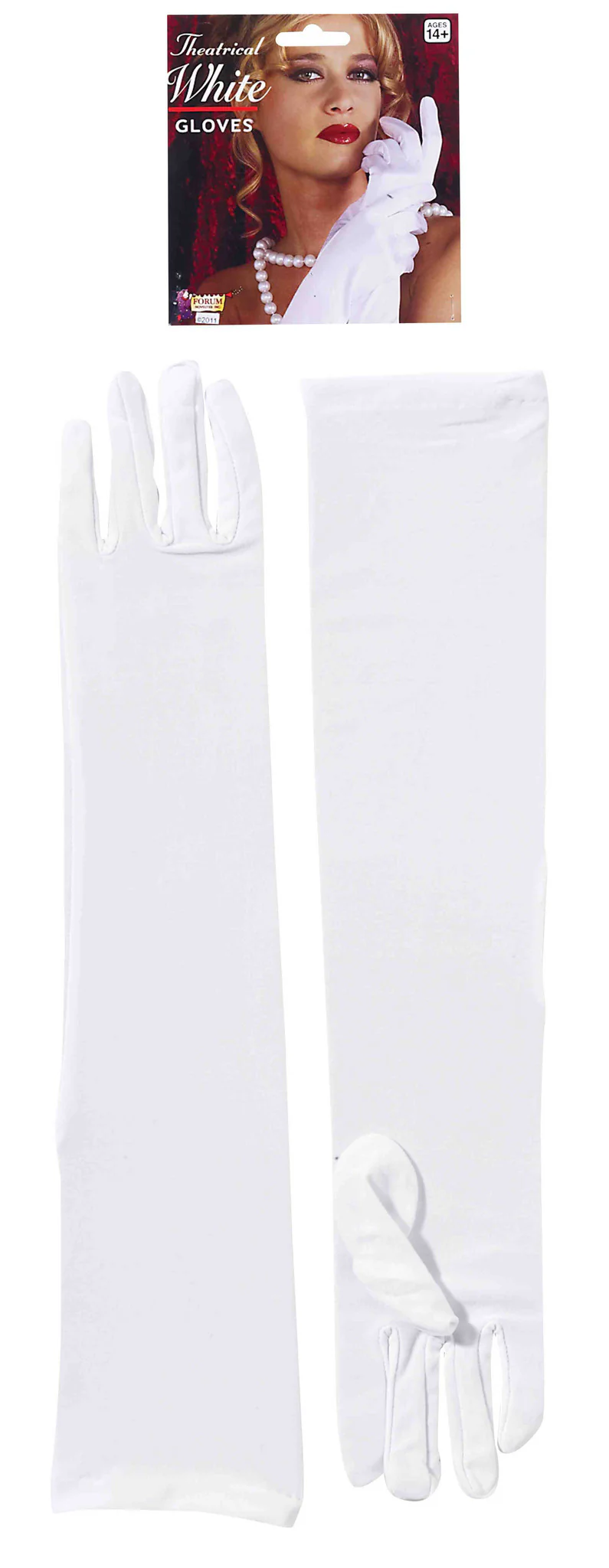 Long White Nylon Marilyn Costume Gloves