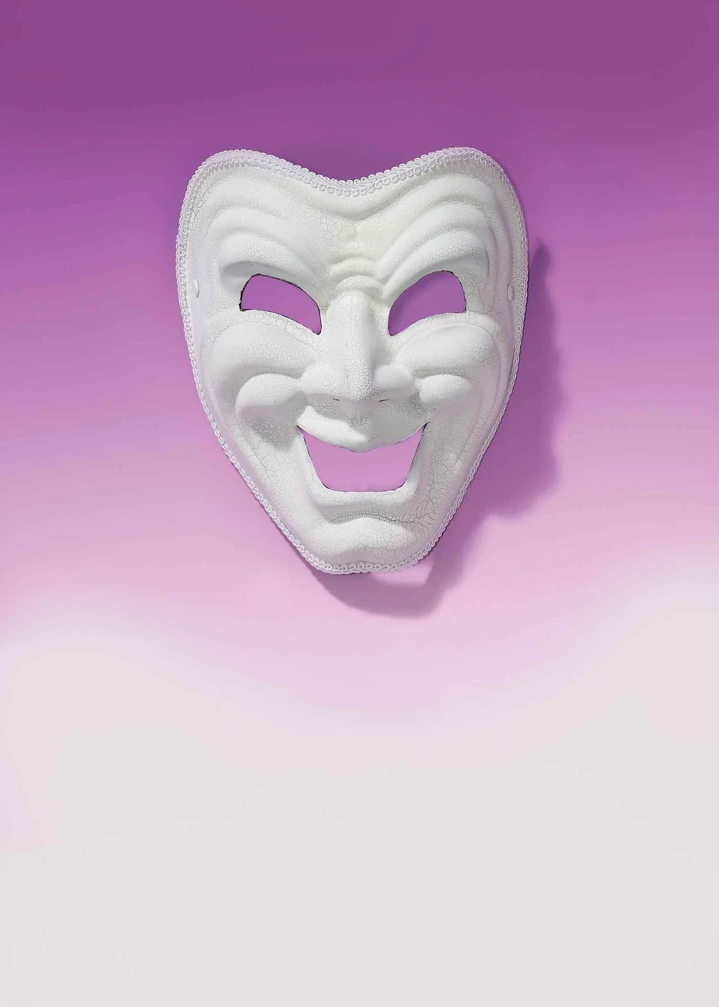 Mardi Gras Comedy Face Mask White
