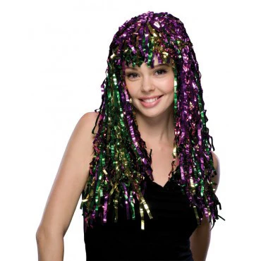 Mardi Gras Tinsel Wig