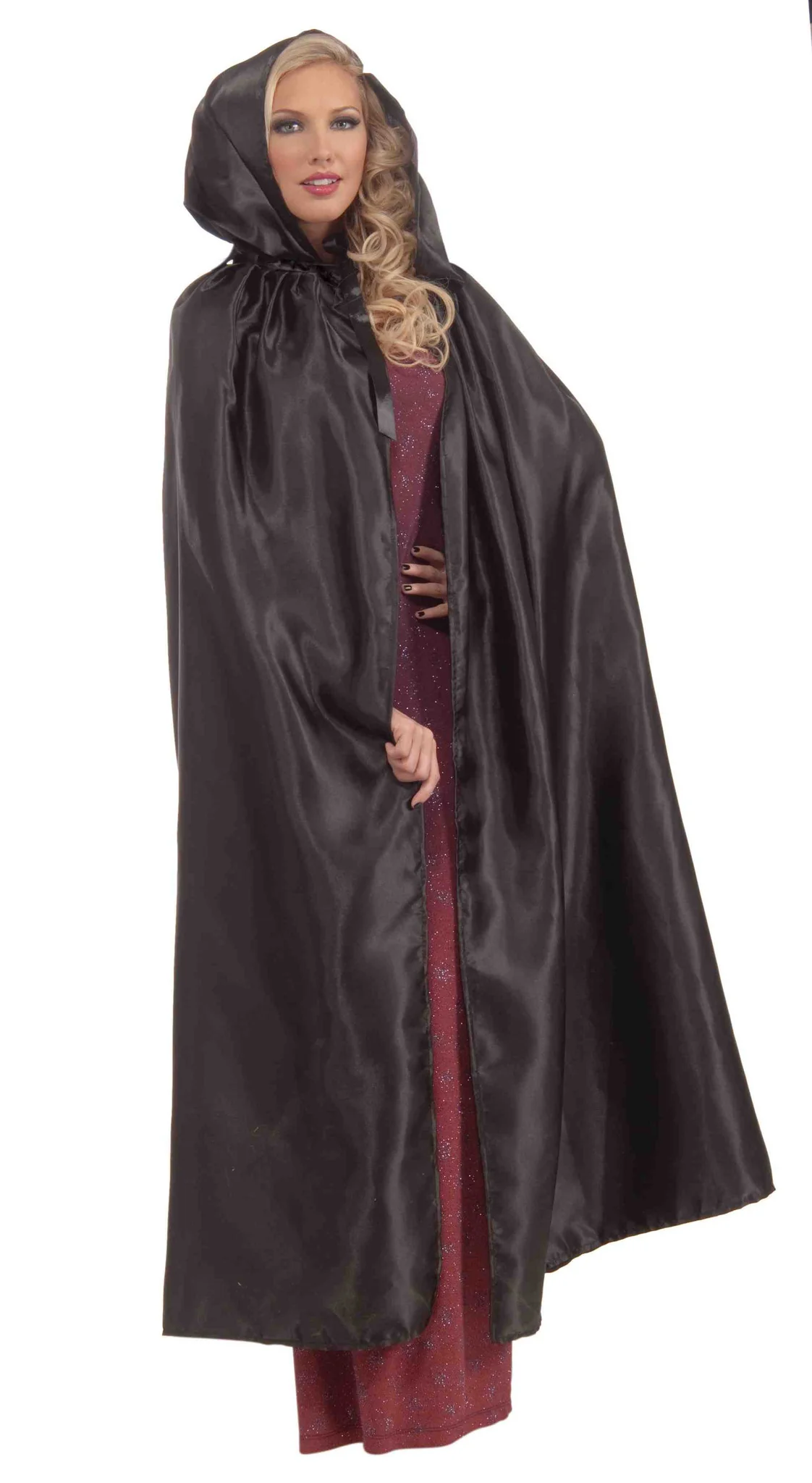 Masquerade Cape Black Hooded Cape