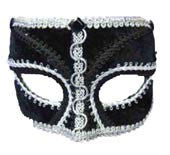 Masquerade Mask Black with Silver