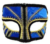 Masquerade Mask Blue and Gold