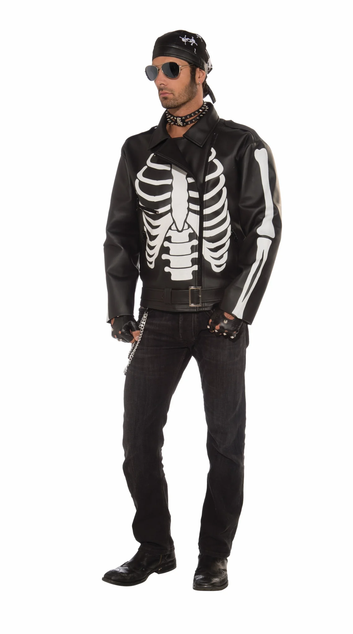 Mens Bad Biker Skeleton Jacket