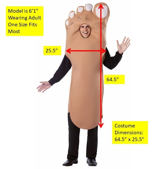 Adults Funny Big Foot Costume - Image 4