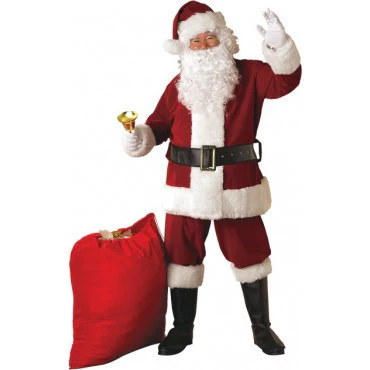 Mens Crimson Regency Plush Santa Suit