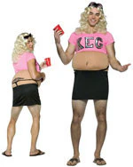 Mens Fat Freshman College Girl Costume