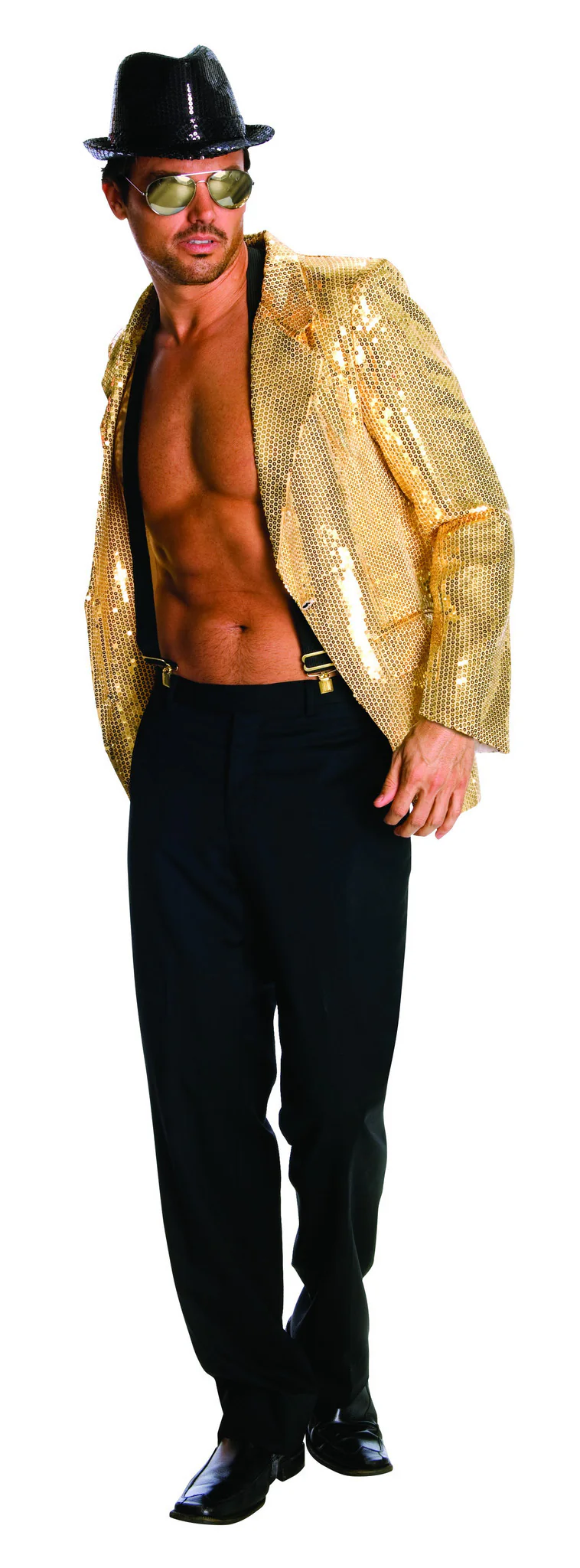Mens Gold Sequin Blazer Jacket