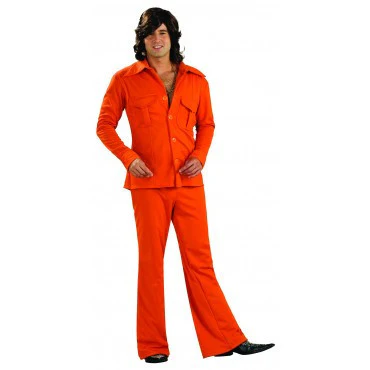 Mens Orange Leisure Suit