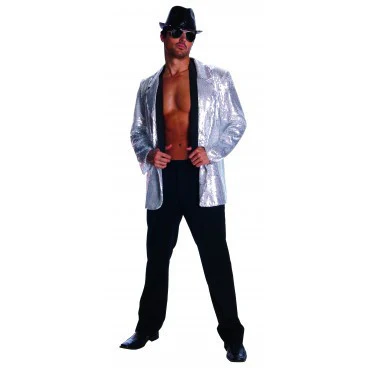 Mens Silver Sequin Blazer Jacket