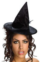 Mini Black Velour Witch Hat