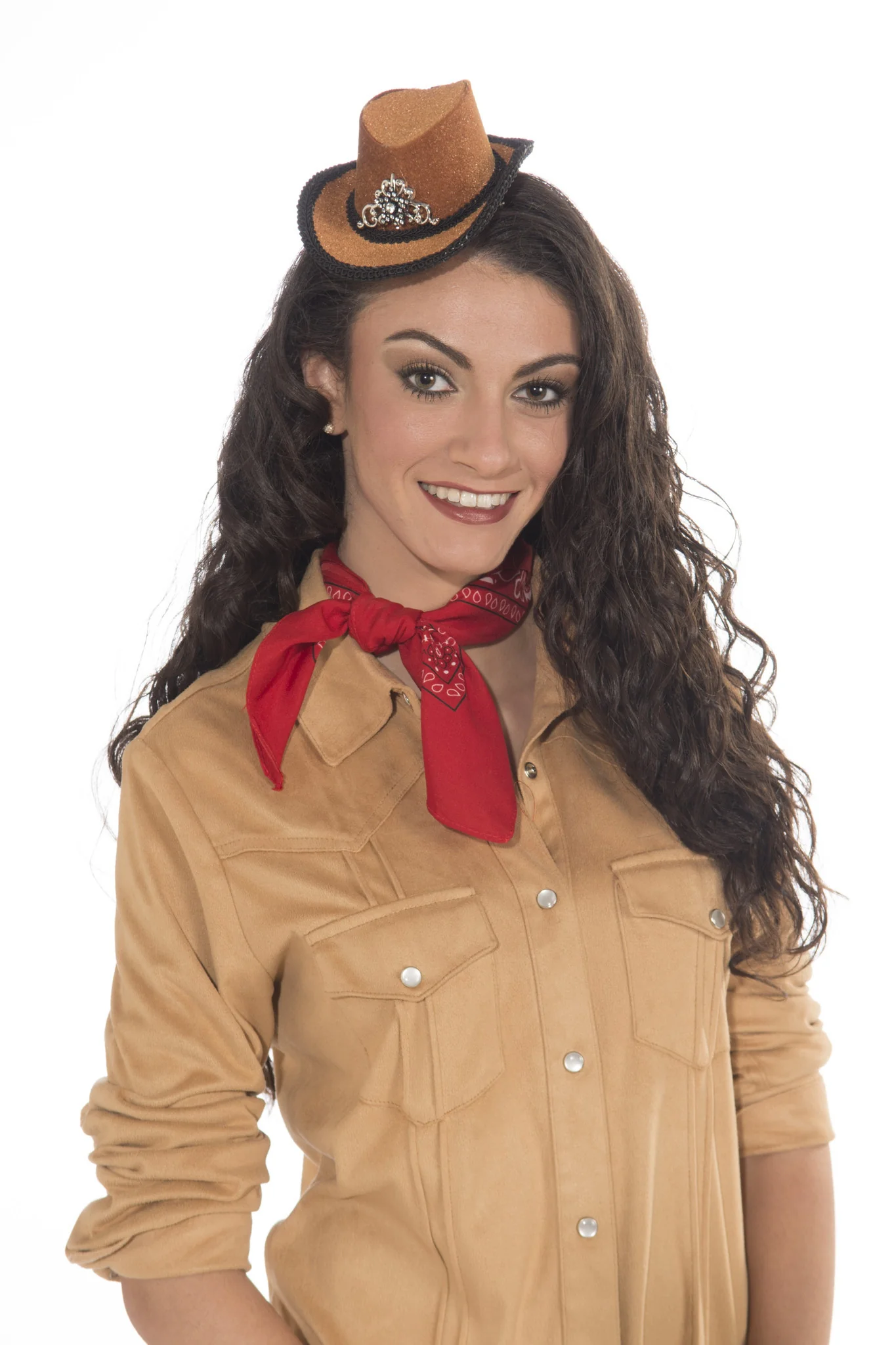 Mini-Cowboy Hat W/Clips-Tan