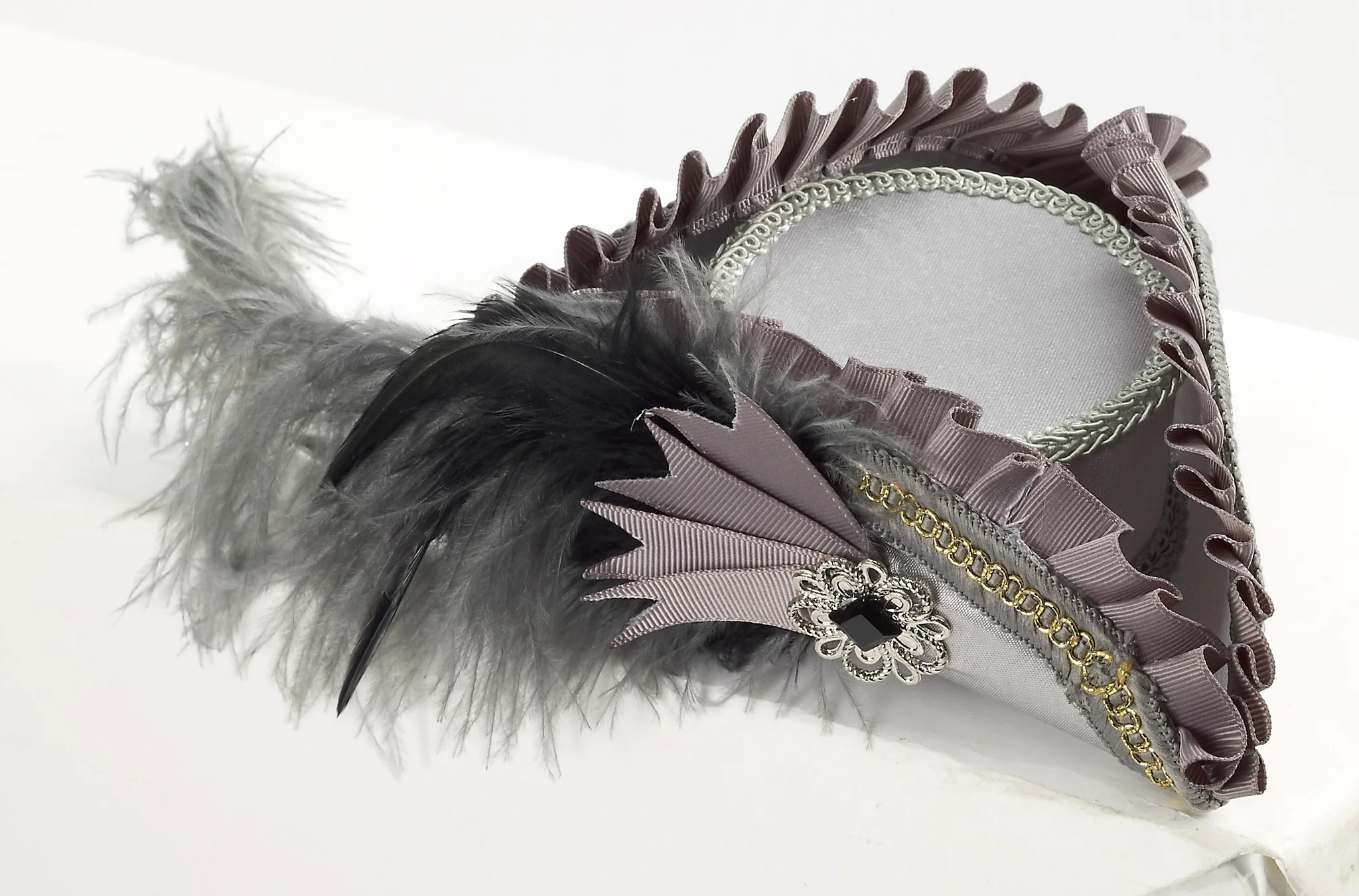 Mini Tri Corner Hat-Gray