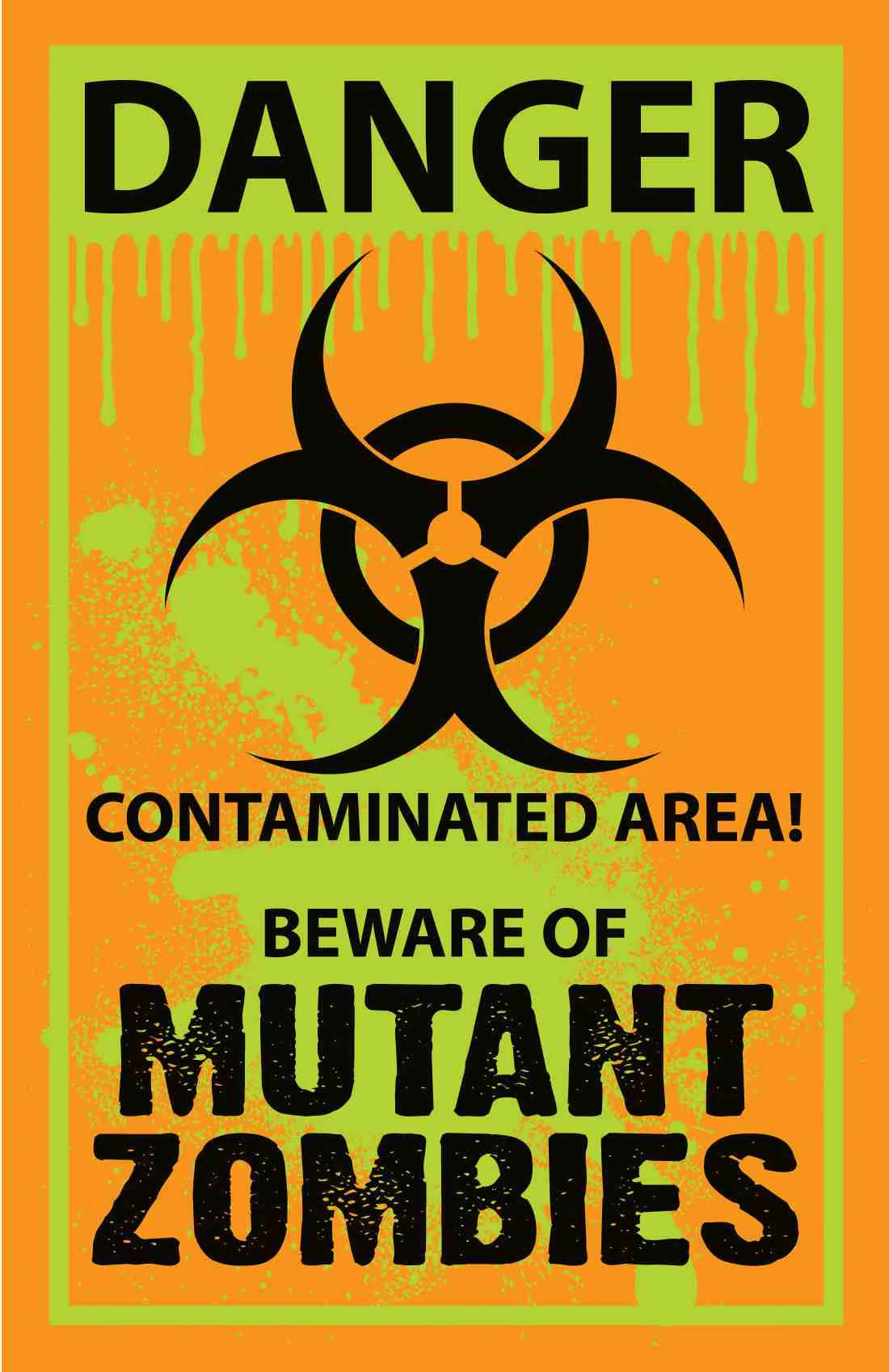 Mutant Zombie Warning Yard Sign