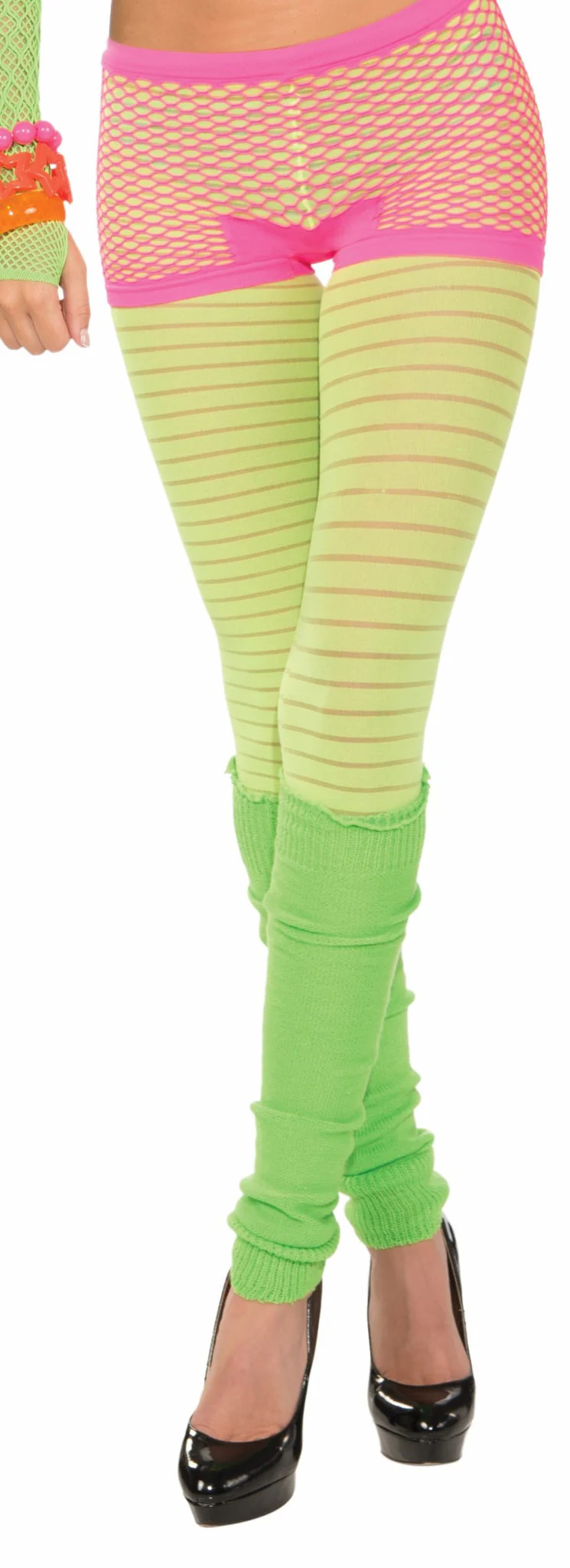 Neon Fishnet Boy Shorts-Pink