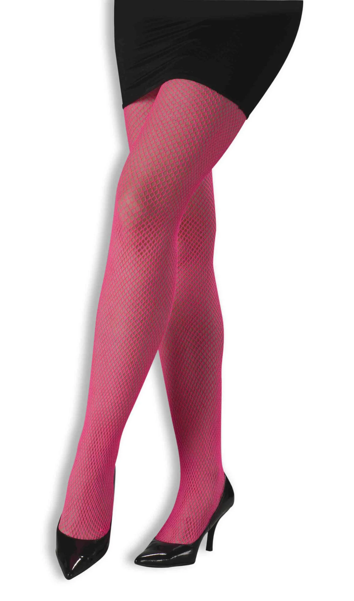Neon Pink Costume Fishnet Pantyhose Adult