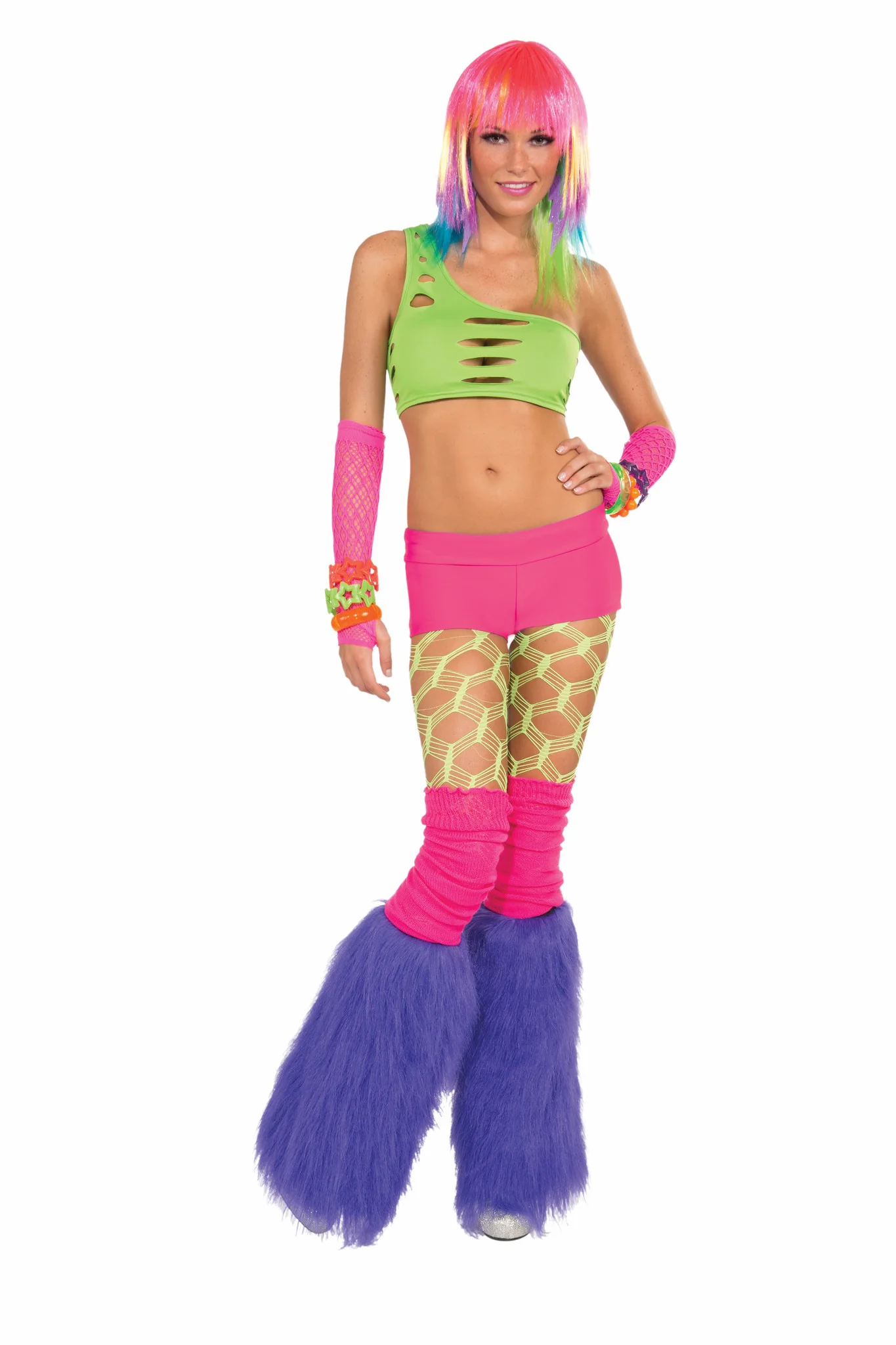 Neon Solid Booty Shorts-Pink
