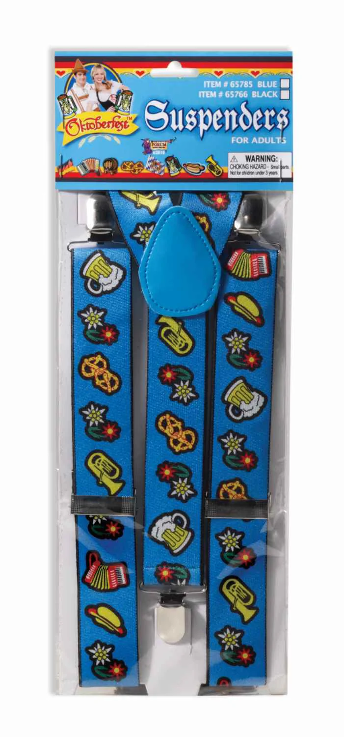 Oktoberfest Costume Suspenders Blue