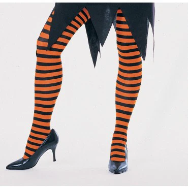 Orange and Black Striped Tights