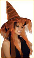 Orange Ghost Witch Hat