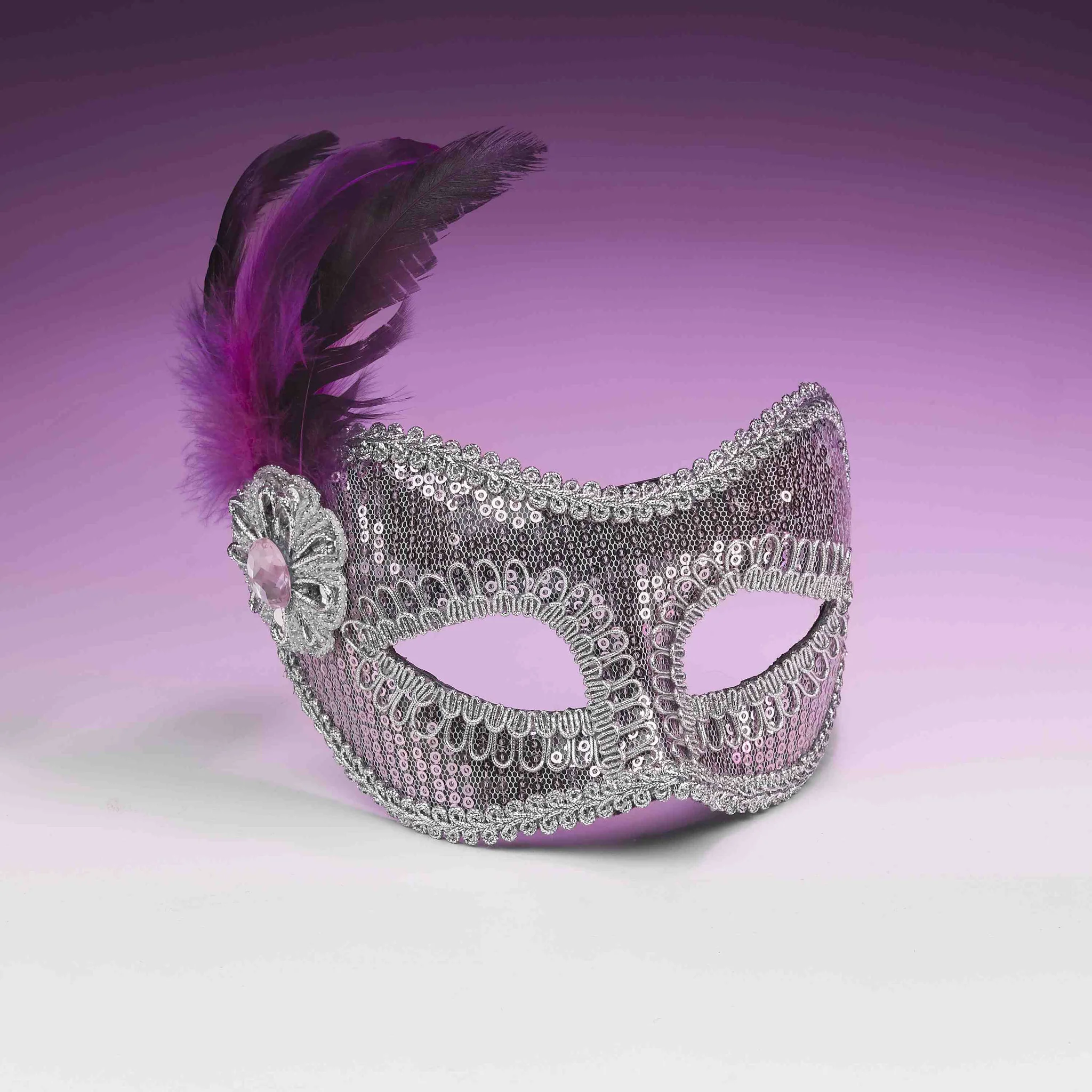 Pink Sequin Halloween Eyemask