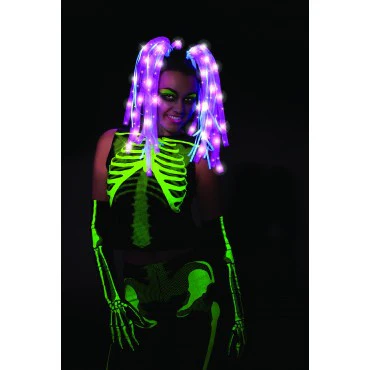 Pink Tubular Light Up Wig