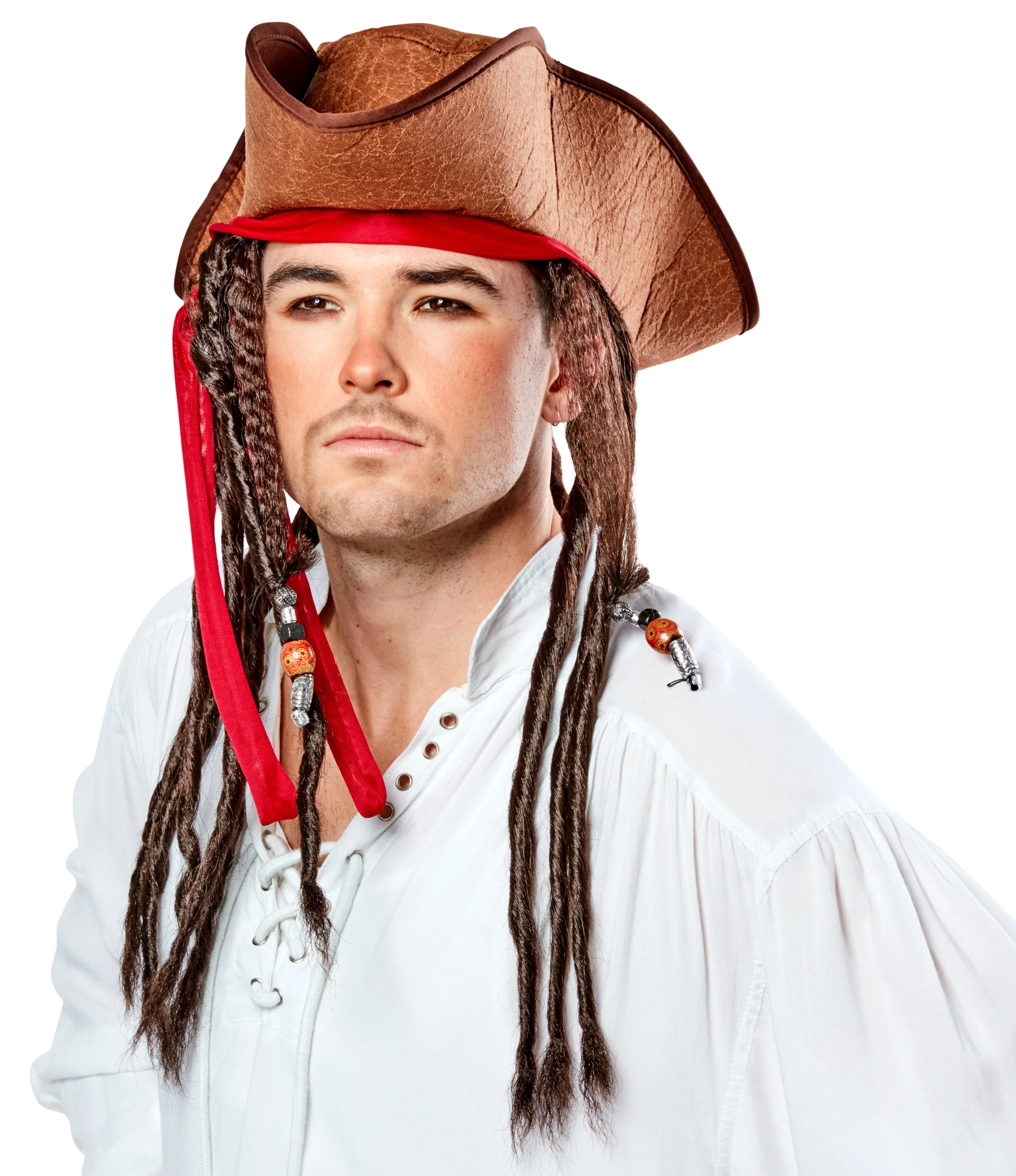 Pirate Hat with Dreads Costume Hat - Image 2