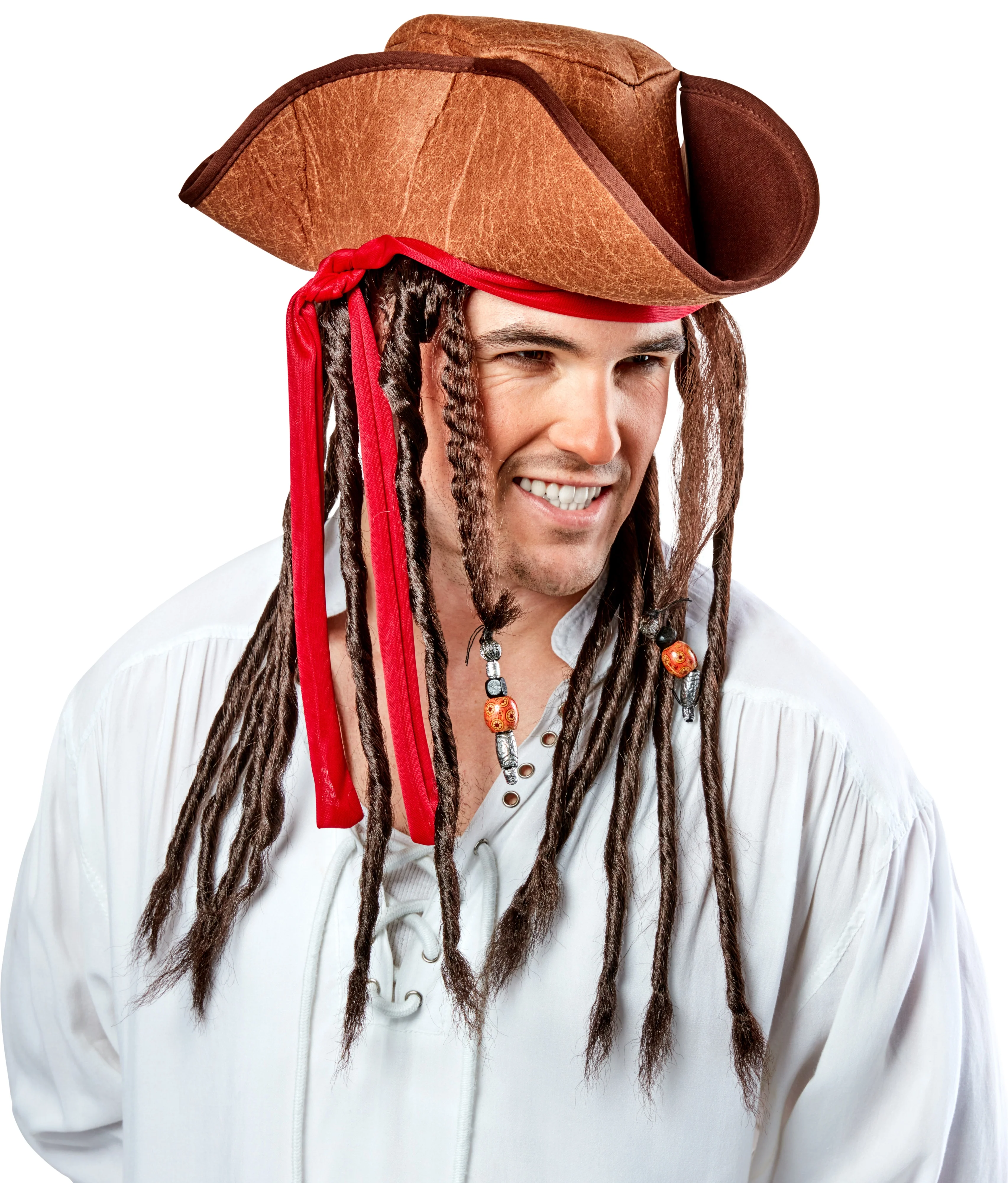 Pirate Hat with Dreads Costume Hat - Image 3